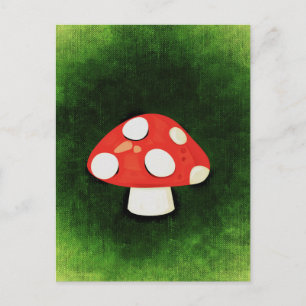 Postal Pequeño hongo rojo