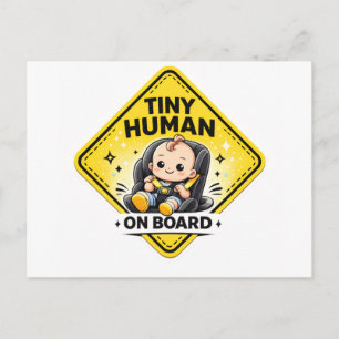 Postal Pequeño Humano a Bordo – Divertido Minimalista