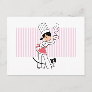 Postal Pequeño Ilustracion de Chef en