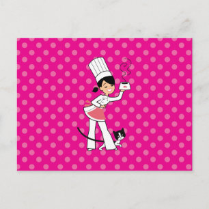Postal Pequeño Ilustracion de Chef en