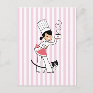 Postal Pequeño Ilustracion de Chef en
