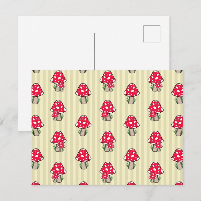 Postal Pequeño Ilustracion hongo (Anverso / Reverso)