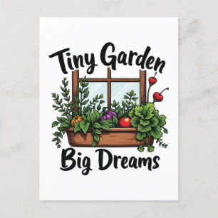 Postal Pequeño Jardín Grandes Sueños Planta Jardinería Mo