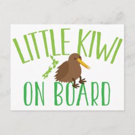 Postal Pequeño kiwi a bordo (maternidad cute Nueva Zeland