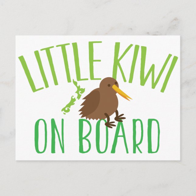 Postal Pequeño kiwi a bordo (maternidad cute Nueva Zeland (Anverso)