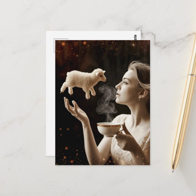 Postal Pequeño Lámpara de Cordero (Anverso/Reverso In Situ)