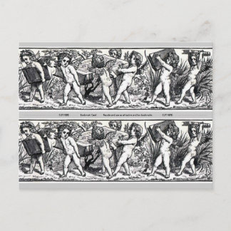 Postal Pequeño libro vintage con marcadores de Cherubs