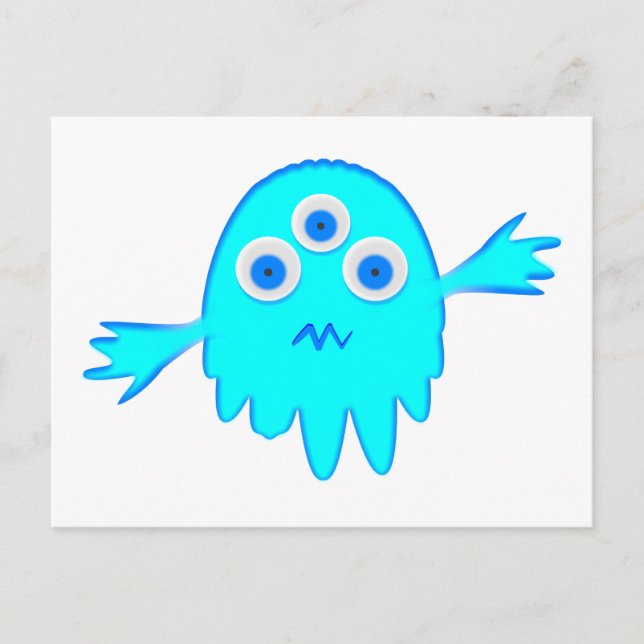 Postal Pequeño Monstruo Radiactivo (Anverso)