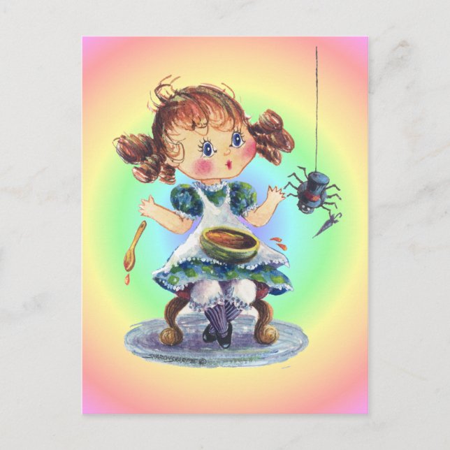 Postal PEQUEÑO MUFFET DE MISS por SHARON SHARPE (Anverso)