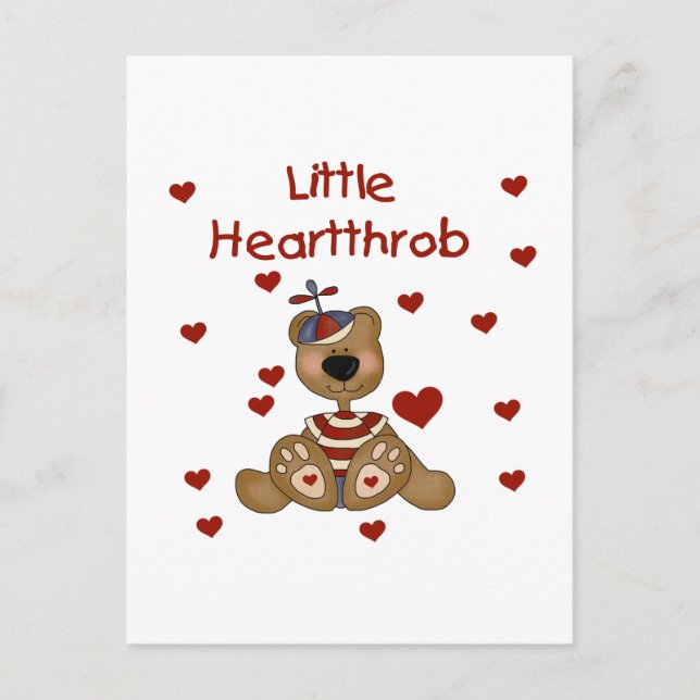 Postal Pequeño oso oso de los niños del corazón (Anverso)