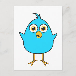 Postal Pequeño pájaro azul