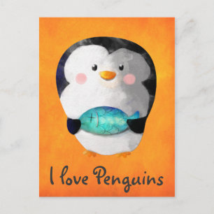Postal Pequeño pingüino