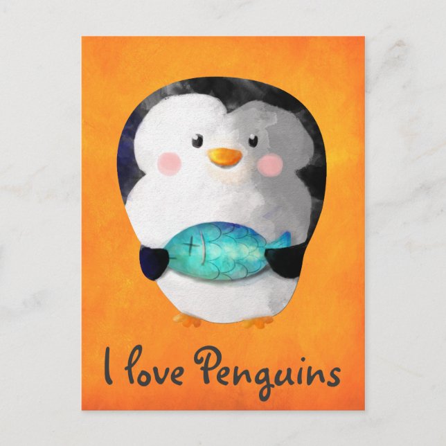 Postal Pequeño pingüino (Anverso)