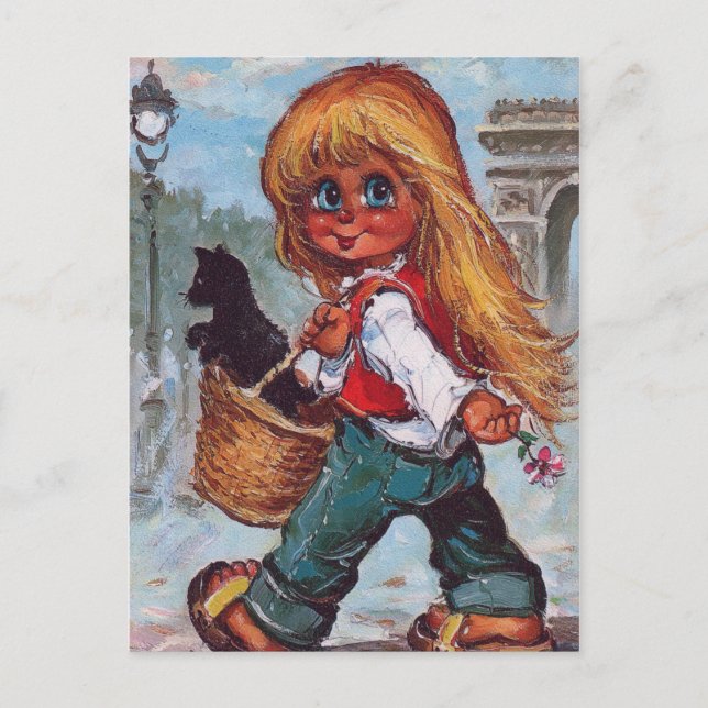 Postal Pequeño Poulbot en los Campos Elíseos (Anverso)