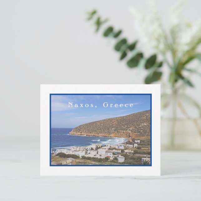 POSTAL PEQUEÑO PUEBLO MARÍTIMO DE BLDGS BLANCOS/GRECIA (Anverso de pie)