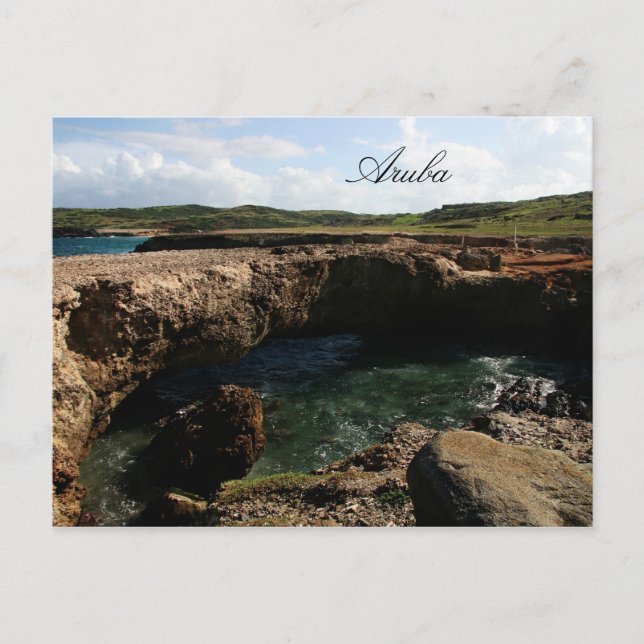Postal Pequeño puente natural en Aruba (Anverso)