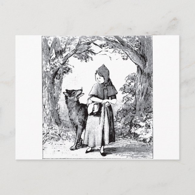 Postal pequeño-rojo-cabalgar-capó-imágenes-3 (Anverso)