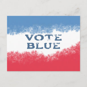 Postal Pequeño voto patriótico azul político