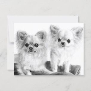 Postal Pequeño y guardián - mano pintada de Chihuahua