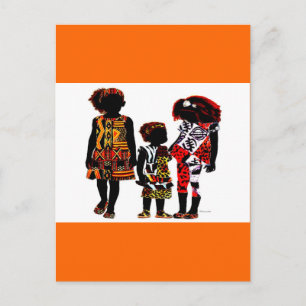 Postal Pequeños Chicas africanos