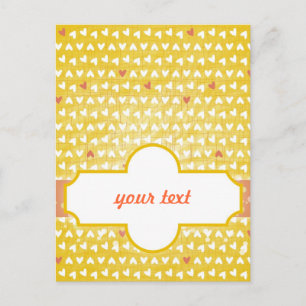Postal pequeños corazones amarillos dulces