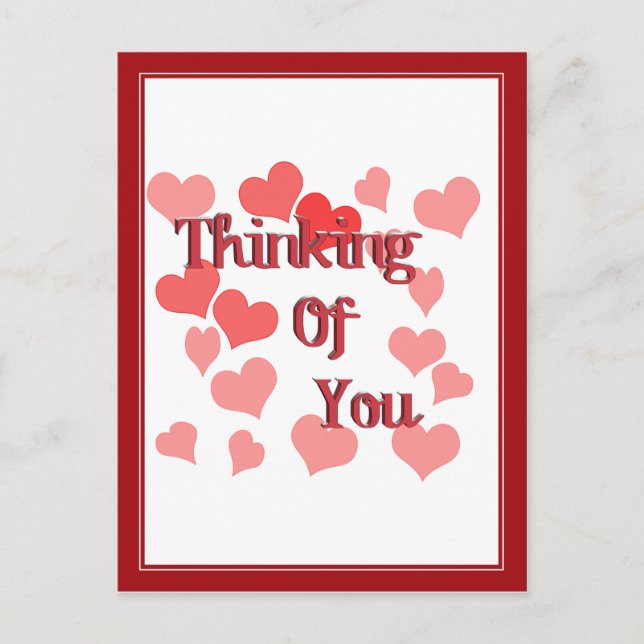 Postal Pequeños corazones pensando en ti (Anverso)