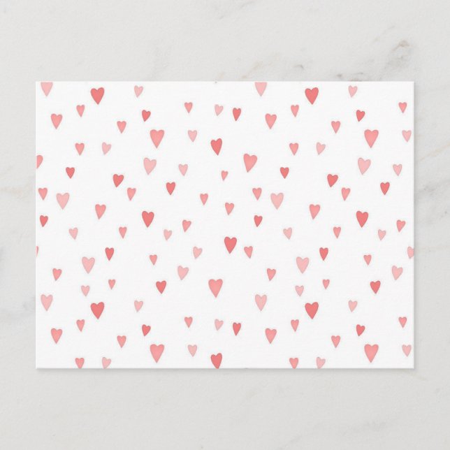 Postal Pequeños corazones rosados (Anverso)