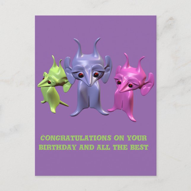 Postal Pequeños marcianos (Anverso)