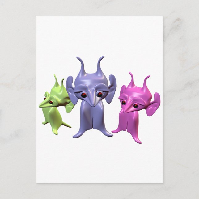 Postal Pequeños marcianos (Anverso)