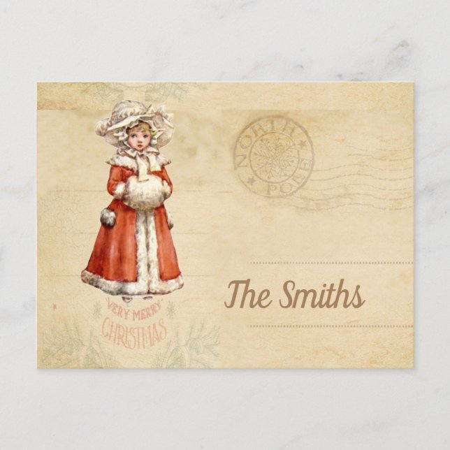 Postal Pequeños Navidades Personalizados de Caroleros de  (Anverso)