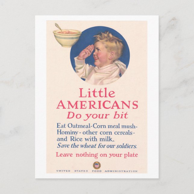 Postal Pequeños norteamericanos: Poster de Clean Plate Cl (Anverso)
