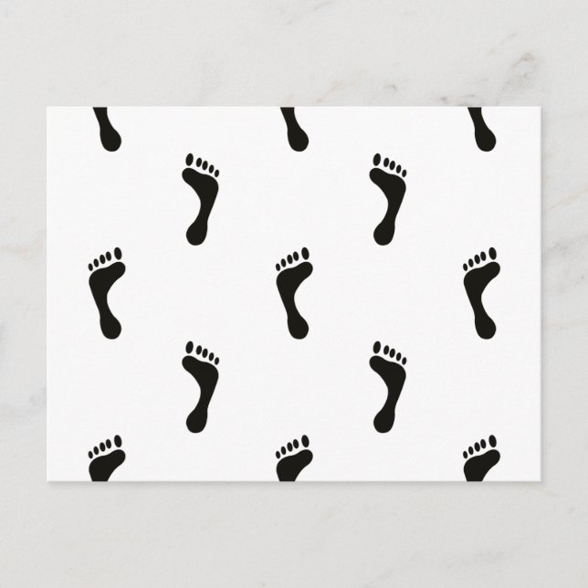 Postal Pequeños pies descalzos en blanco y negro (Anverso)