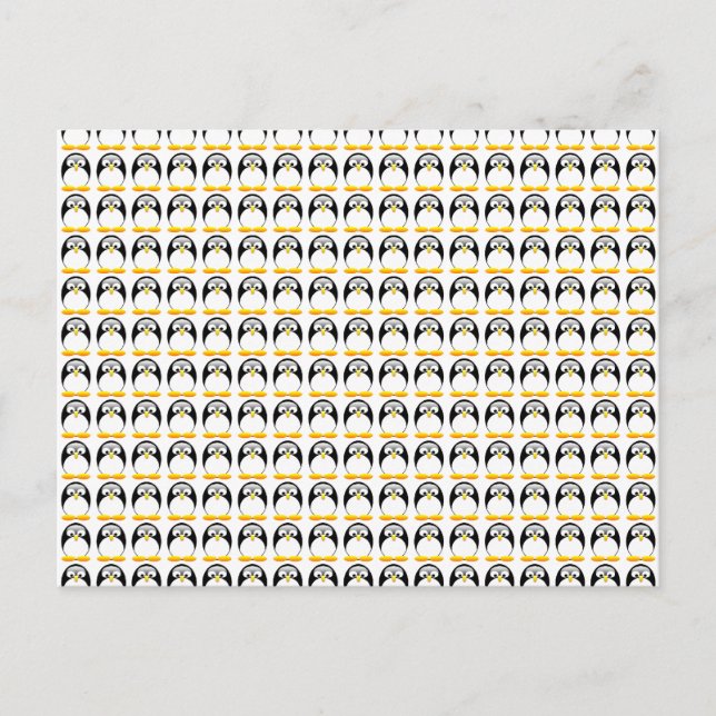 Postal Pequeños pingüinos (Anverso)