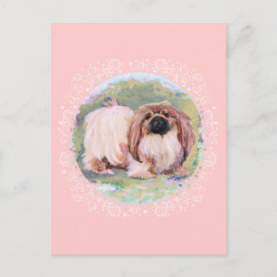 Postal Pequines hermoso en rosa