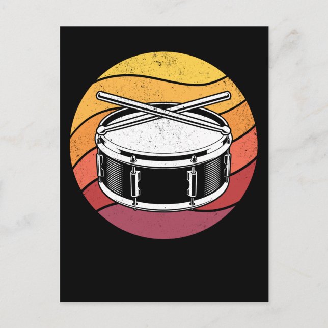 Postal Percussion Retro Drums Lover Drummer (Anverso)