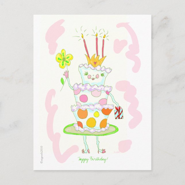 Postal perderse el pastel de cumpleaños (Anverso)