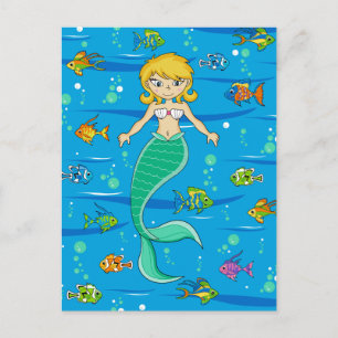 Postal Pérdida de la sirena y de los peces