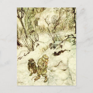 Postal Perdido en los Bosques Oscuros de Arthur Rackham