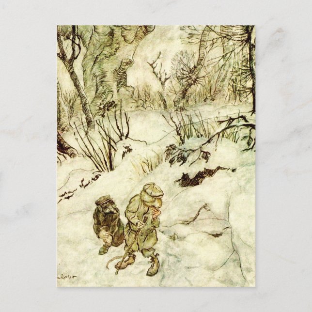 Postal Perdido en los Bosques Oscuros de Arthur Rackham (Anverso)