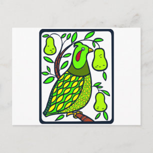 Postal Perdiz en árbol perezoso