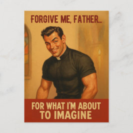 Postal “Perdóname, Padre…” Impresión de humor antiguo