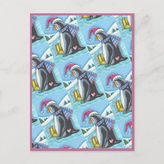 POSTAL PERDONANDO, SOLO CORAZÓN PENGUIN WHIMSY VACACIONES (Anverso)