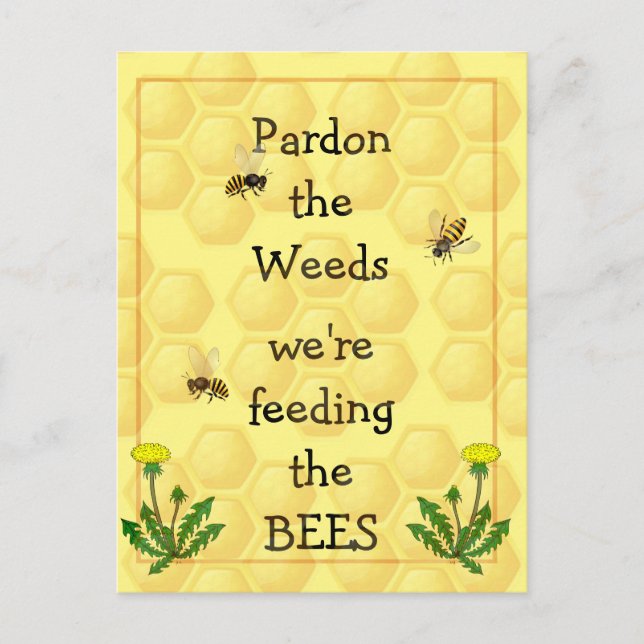 Postal Perdonar malezas alimentar abejas Cita divertida e (Anverso)