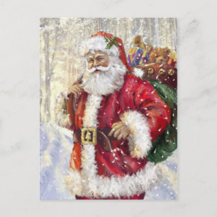 Postal Père Noël et sa hotte