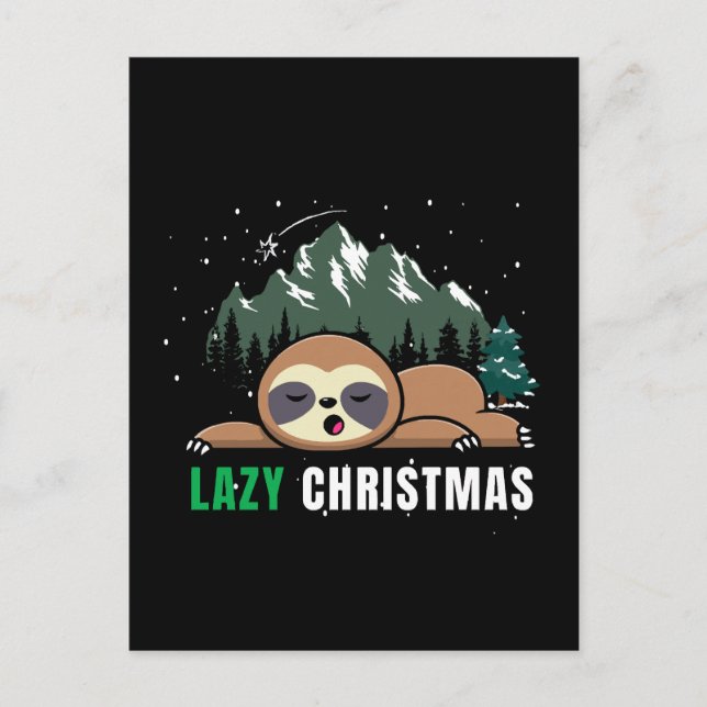 Postal Perezoso de Navidad divertido (Anverso)