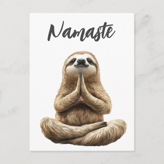 Postal Perezoso de Yoga Namaste (Anverso)