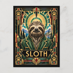 Postal Perezoso, Fauna Art Déco