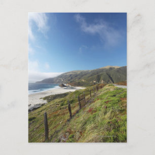 Postal Perfección del Big Sur donde se deslizan las monta