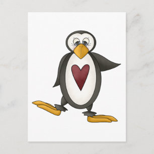 Postal Perfectamente Pingüino ・ Corazón