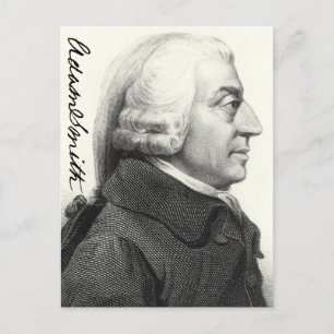 Postal Perfil de Adam Smith (con firma)